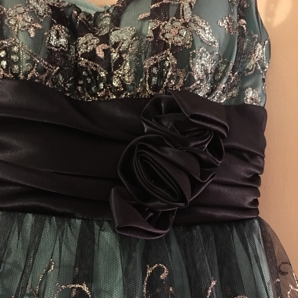 SALE!! Beata Studio Los Angeles Blue Sparkle Dress - Picture 2 of 5